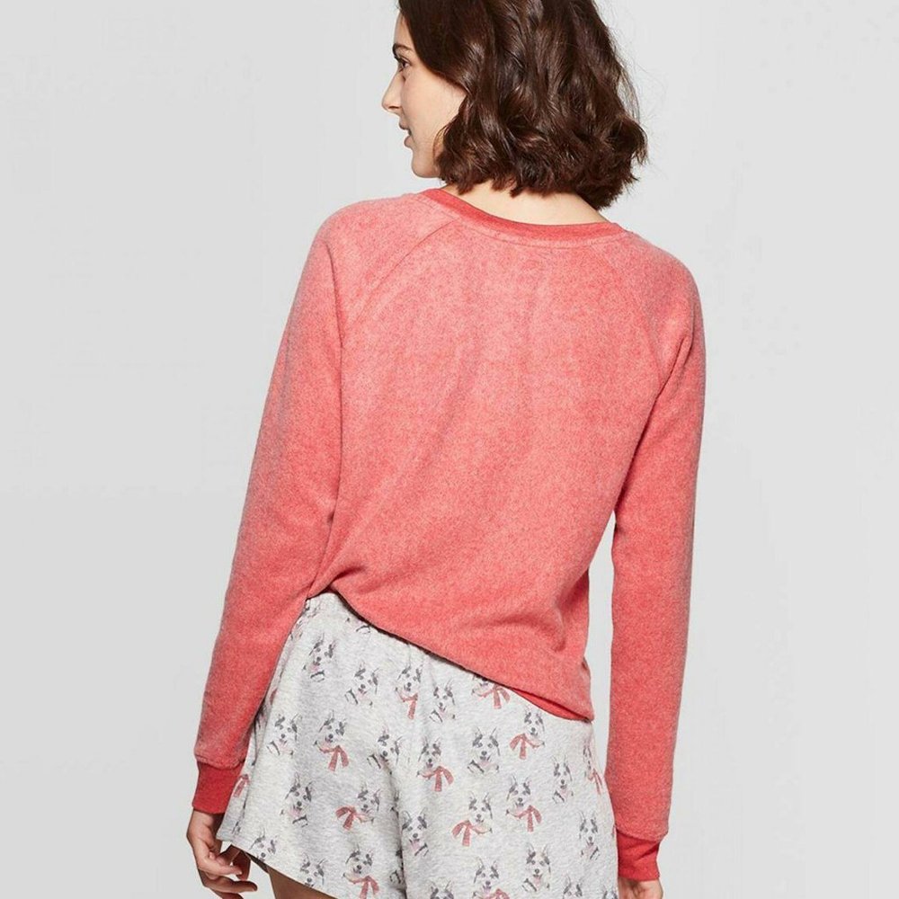 NWT All I Want is Dogs Pajama Sweatshirt Small Red - Picture 2 of 3